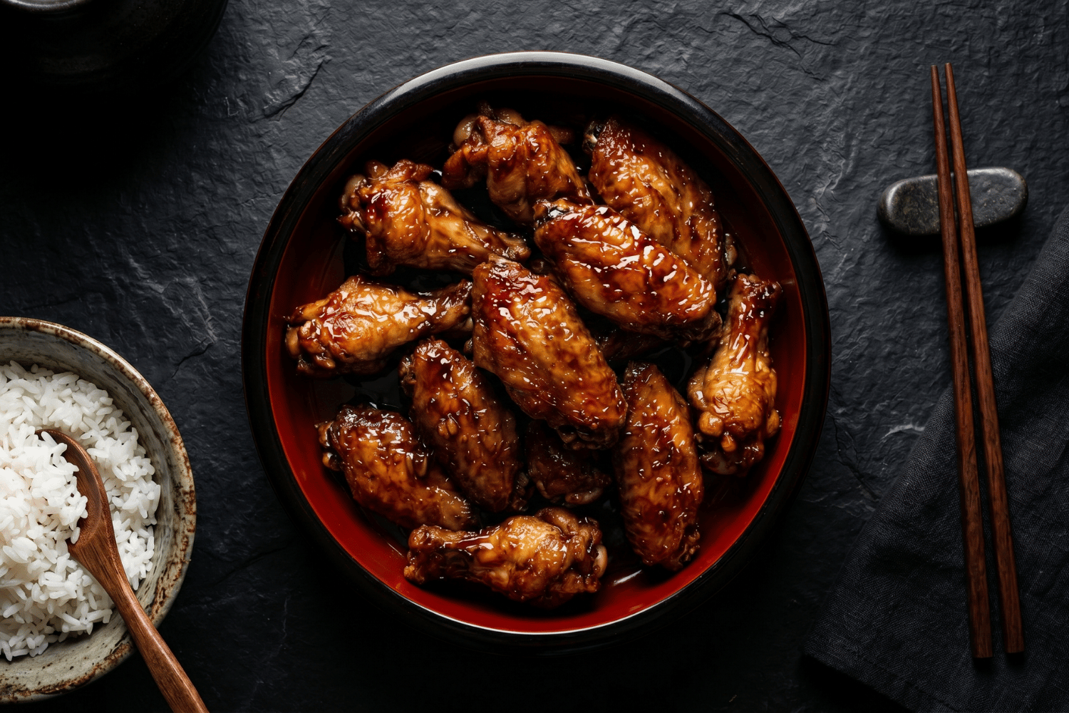 Sticky Soy Sauce Glaze Chicken Wings